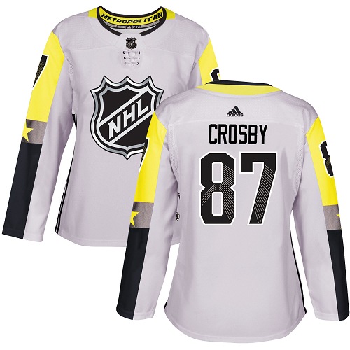 Adidas Pittsburgh Penguins #87 Sidney Crosby Gray 2018 All-Star Metro Division Authentic Women Stitched NHL Jersey